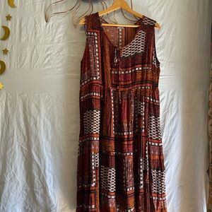 Vintage Boho Patchwork Midi/Maxi Dress - Art Teacher Aesthetic